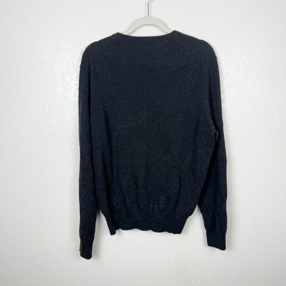 Polo Ralph Lauren Dark Gray Crewneck Sweater 100% Merino Wool Size Large